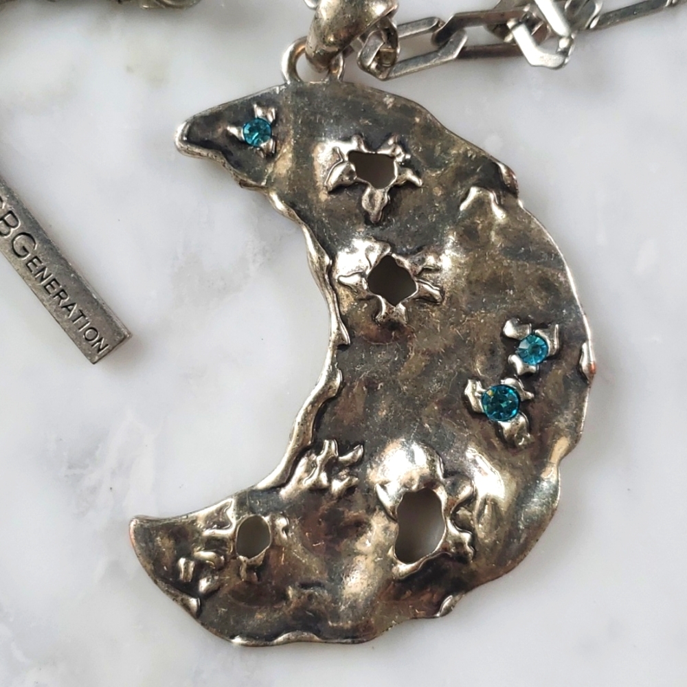 BCBGeneration Moon Blue Rhinestone Necklace - Picture 4 of 6